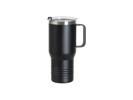 Engraving Blanks 22oz/650ml Powder Coated Ringneck Grip Stainlee Steel Tumbler with Handle(Black)