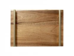 Engraving Blanks Acacia Wood Tray with Metal Handle (39*21*5cm)