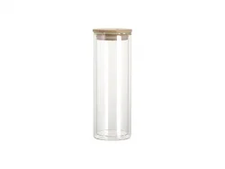 Sublimation Blanks 20oz/600ml Double Wall Clear Skinny Glass Tumbler with bamboo lid