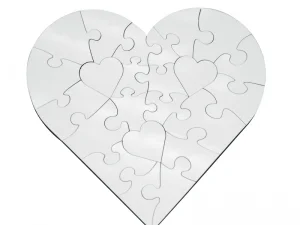 23 Pieces Sublimation Heart Shape MDF Puzzle