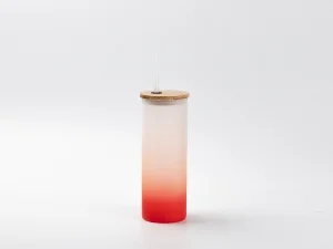 17oz/500ml Sublimation Blanks Glass Skinny Tumbler (Frosted, Gradient Color)