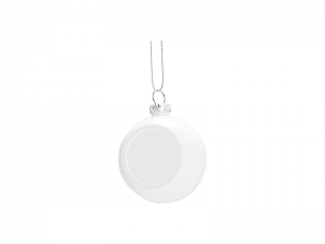 6cm Plastic Christmas Ball Ornament (Glossy White)