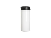 30oz/900ml Sublimation Stainless Steel Flask Tumbler w/ Portable Straw Lid (White)