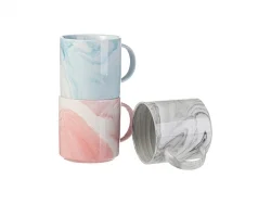 Sublimation Blanks 350ml Marble Texture Ceramic Stackable Mug