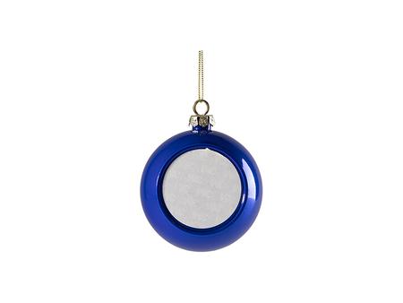 Adorno de bola de Navidad brillante de plástico de 8 cm sin insert (azul oscuro)Cantidad mínima: 2000uds