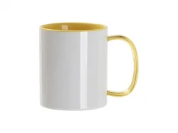 Sublimation Blanks 11oz Two-Tone Color Mug - Yellow (Glass Yellow Handle)