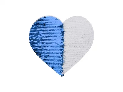 Sublimation 19*22cm Flip Sequins Adhesive White Base (Heart, Dark Blue W/ White)