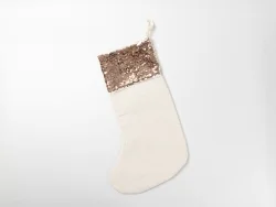 Meia Natal Lentejoulas Parte Superior (Champanhe)