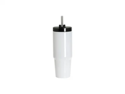 Sublimation Blanks 30oz/900ml Stainless Steel Travel Tumbler with Lid &amp; Straw(White)