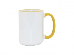 Sublimation 15oz Rim/Handle Mugs - Yellow