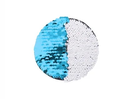 Sublimation φ10 Flip Sequins Adhesive (Round, Light Blue W/ White)