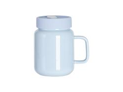 Mason Jar Cerâmica 17oz/500ml com Tampa de silicone. Azul Celeste (Azul Celeste)