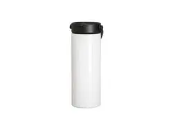 Vaso de acero inoxidable de 30 oz/900 ml con tapa de pajita portátil (blanco)