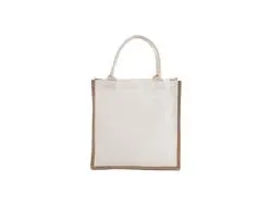 Saco de compras em lona de linho DTF (32 x 32 x 12 cm)