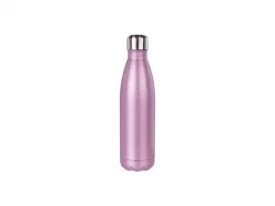 Sublimation 17oz/500ml Glitter Stainless Steel Cola Shaped Bottle (Pink)