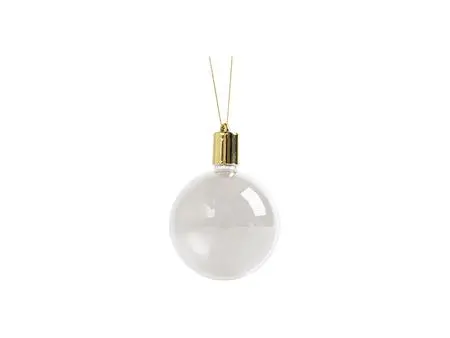 Sublimation 8cm RND Shape Plastic Christmas Ball Ornament w/String(Clear w/o light)