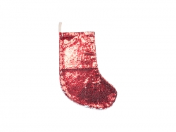 Meia Natal Lantejoulas (Vermelho/Prateado)