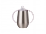 Sublimation 10oz/300ml Insulated Stainless Steel Sippy Cup with Spout (Silver)