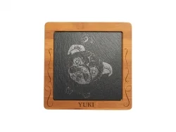 Tábua de Corte Bambu e Lousa (Quadrado, 19*19cm)