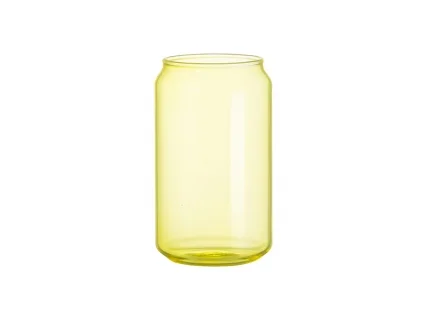 Sublimation Blanks 13oz/400ml Full Color Can Glass Mug with Straw (Yellow)