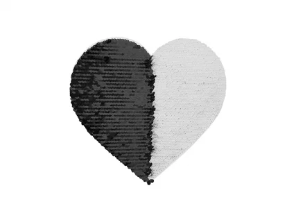 Sublimation 19*22cm Flip Sequins Adhesive White Base (Heart, Black W/ White)