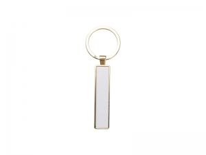Sublimation Blanks Double Sided Aluminium insert Key Chain 1.3x6.3cm-Gold