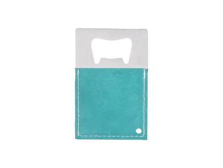 Abridor Botella Acero Inoxidable Cuero PU(Verde, 8.5*5.5cm)