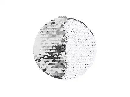 Sublimation φ10 Flip Sequins Adhesive (Round, Silver W/ White)
