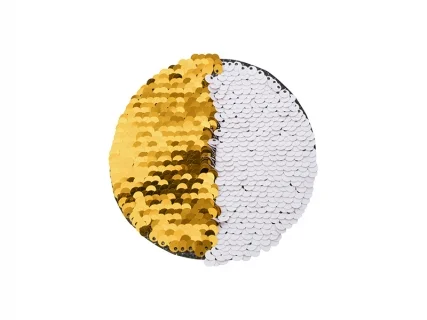 Sublimation φ10 Flip Sequins Adhesive (Round, Gold W/ White)