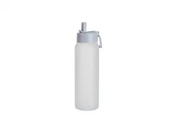 Sublimation Blanks 32oz/950ml Glass Sports Bottle w/ Grey Straw Lid