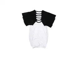 Sublimation Blanks Baby Nightdress Long Sleeve Raglan(Black)