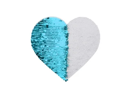 Sublimation 19*22cm Flip Sequins Adhesive White Base (Heart, Light Blue W/ White)