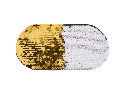 Sublimation Flip Sequins Adhesive (Oval, Gold W/ White)
