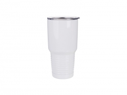 Sublimation 30oz Stainless Steel Tumbler with Ringneck Grip (White)