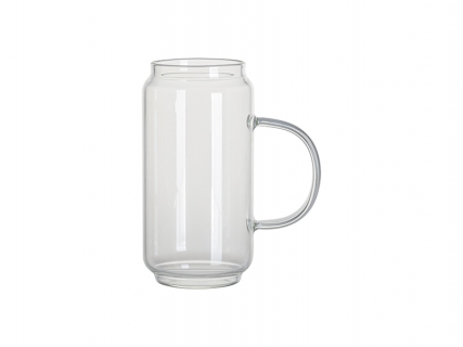 Sublimation Blanks 18oz/550ml Clear Can Glass Mug w/ Handle