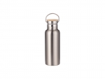 Sublimation 500ml/17oz Portable Bamboo Lid Stainless Steel Bottle (Silver)