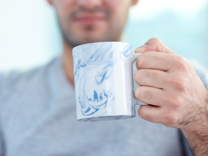 11oz Sublimation Blanks Marble Texture Mug (Blue)