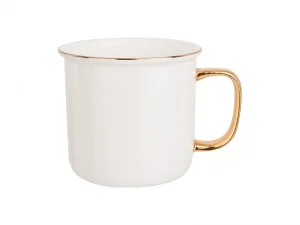 Sublimation 9oz/280ml Gold Rim Handle Bone China Mug