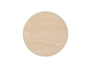 Engraving Blanks Round Leather Mug Coaster(Wood Texture W/ Silver, φ10cm)
