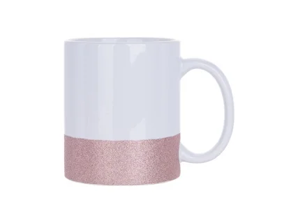 11oz/330ml Sublimation Bottom Glitter Mug (Pink)