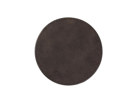 Engraving Blanks Round Leather Mug Coaster(Brown W/ Black, φ10cm)