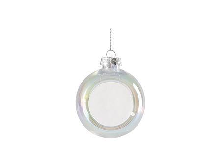 Adorno de bola de Navidad holográfica de plástico de 8 cm sin insert (transparente)Cantidad mínima: 2000uds