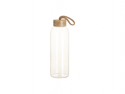 Sublimation Blanks 25oz/750ml Clear Glass Bottle w/ Bamboo Lid