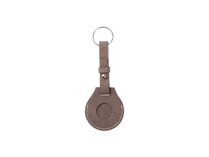 Sublimation Blanks PU AirTag Keychain Holder(Long strap,Dark Gray)