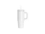 Sublimation Blanks 30oz/900ml Stainless Steel Travel Tumbler with Flip Lid &amp; Straw(White Handle)