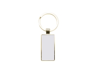 Sublimation Blanks Double Sided Aluminium insert Key Chain 2.2*5.1cm-Gold