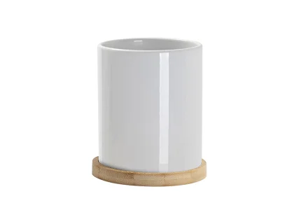 Sublimation 11oz Ceramic Flowerpot with Bamboo Base