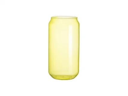 Sublimation Blanks 18oz/550ml Full Color Can Glass Mug with Straw(Yellow)